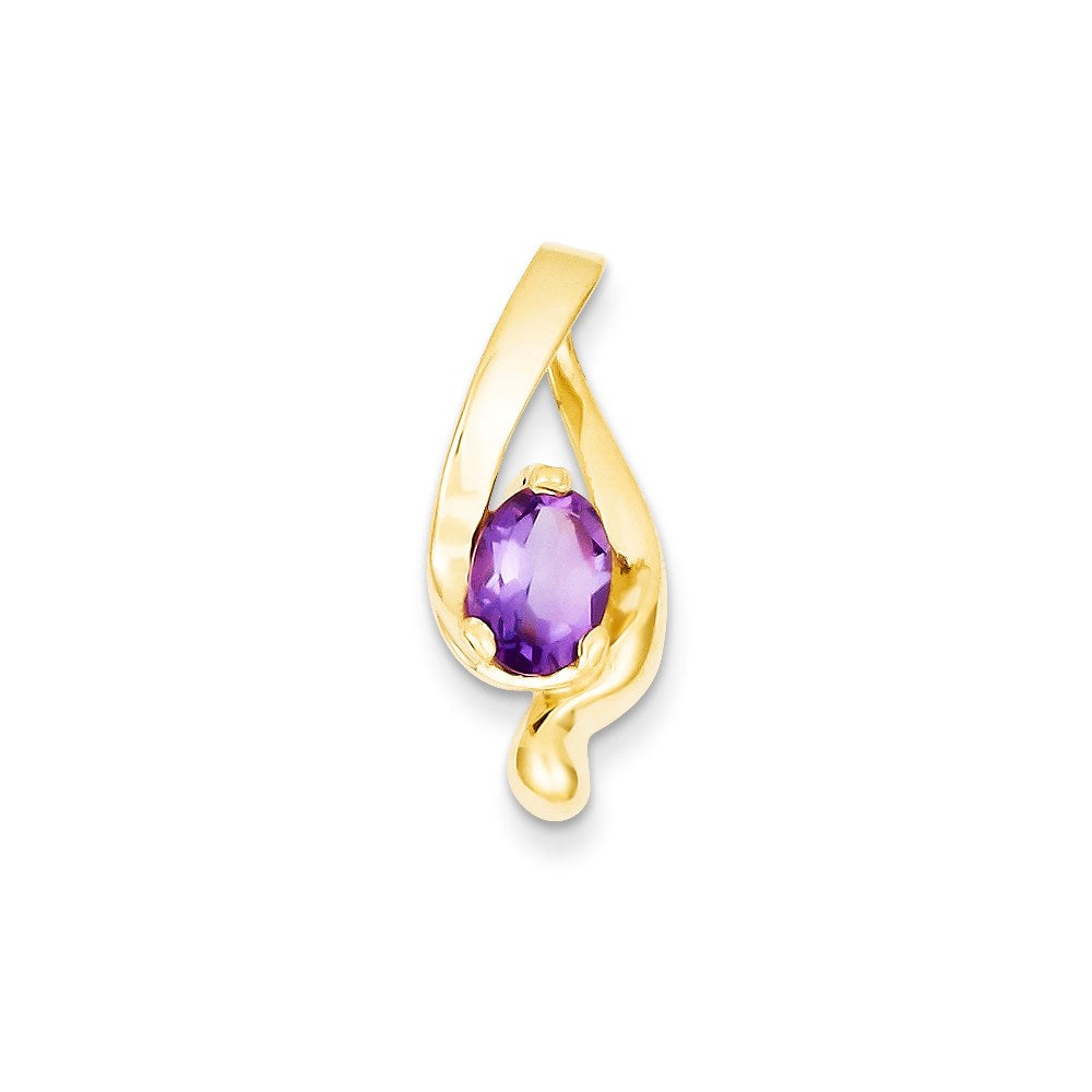 14k 8x6mm Oval Amethyst slide