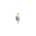 14k 8x6mm Oval Blue Topaz Checker slide