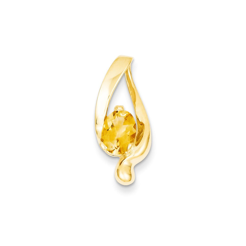 14k 8x6mm Oval Citrine slide