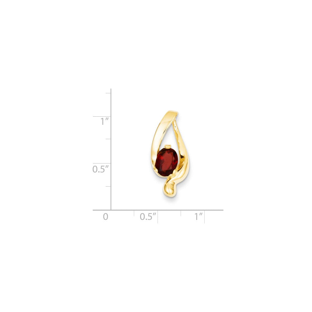 14k 8x6mm Oval Garnet slide
