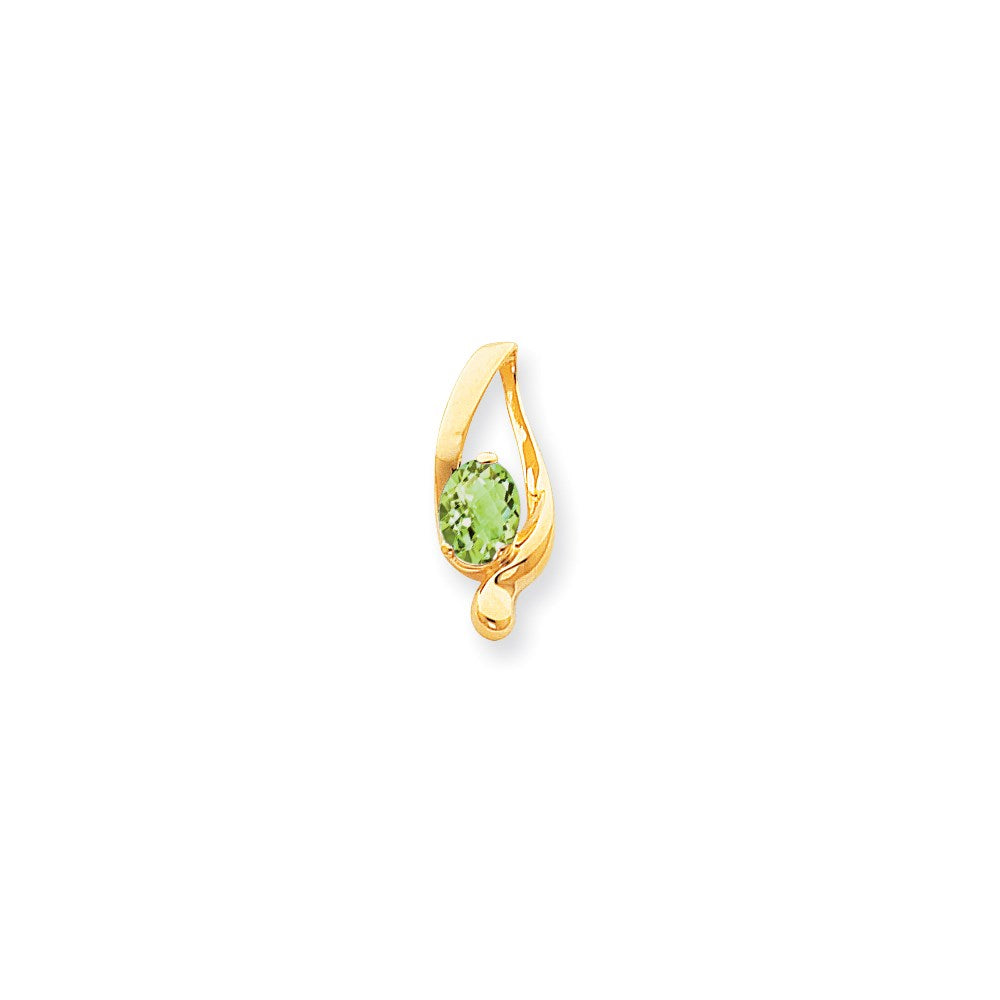 14k 8x6mm Oval Peridot Checker slide
