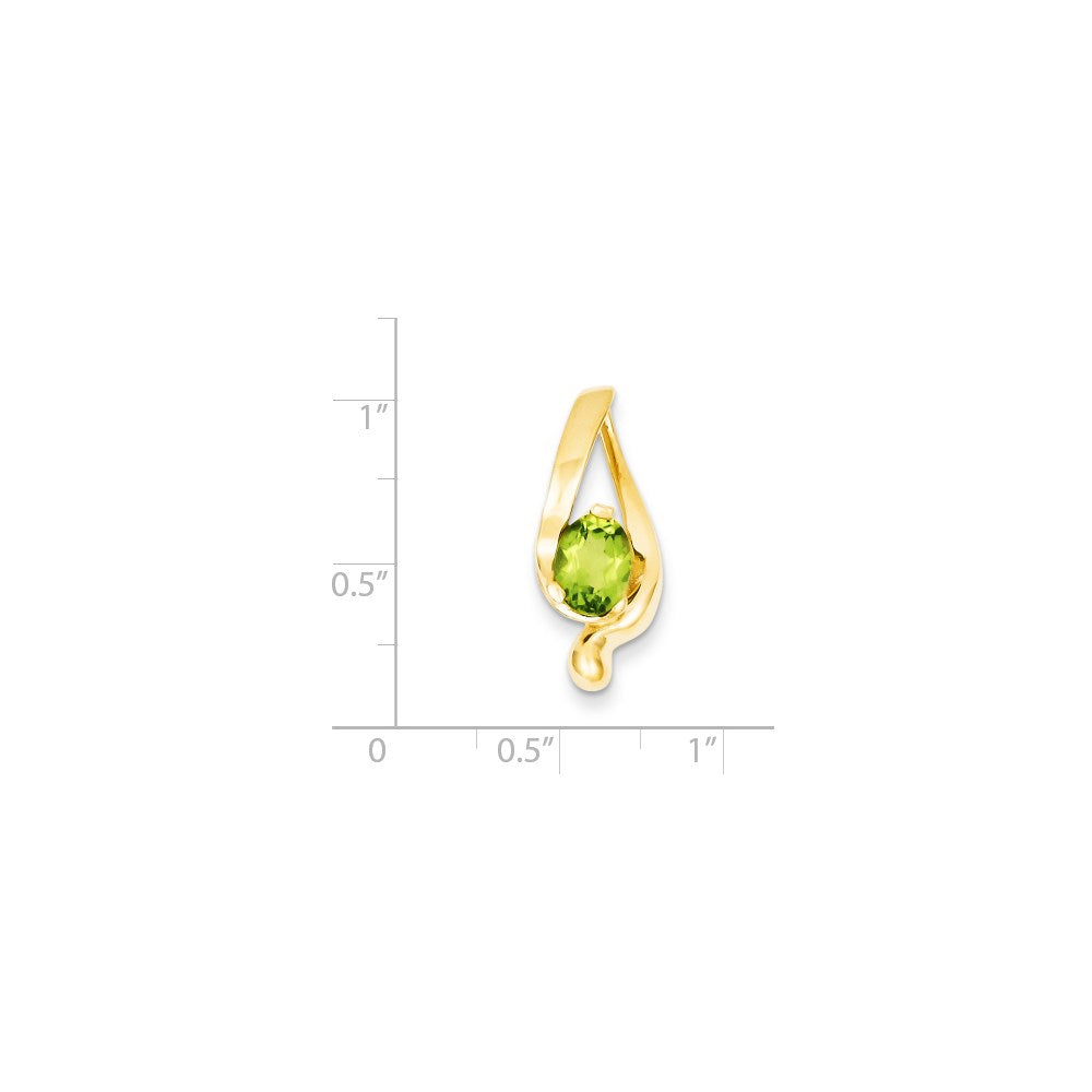 14k 8x6mm Oval Peridot Slide