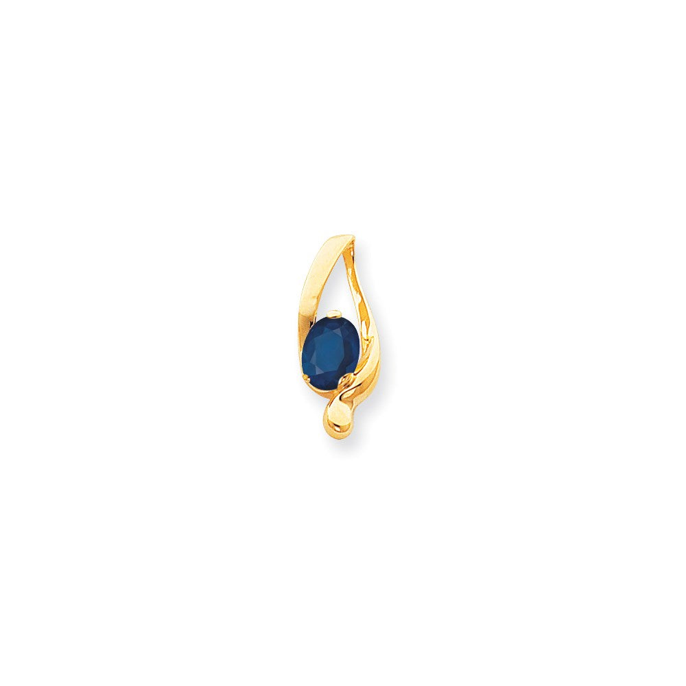 14k 8x6mm Oval Sapphire slide