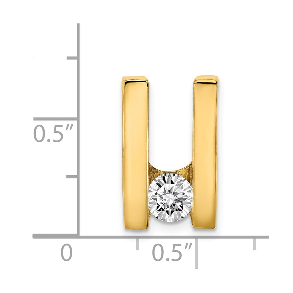 14k Complete AA 5.25mm Diamond Slide Fits up to 6mm Regular/Fancy/Reversible Omega