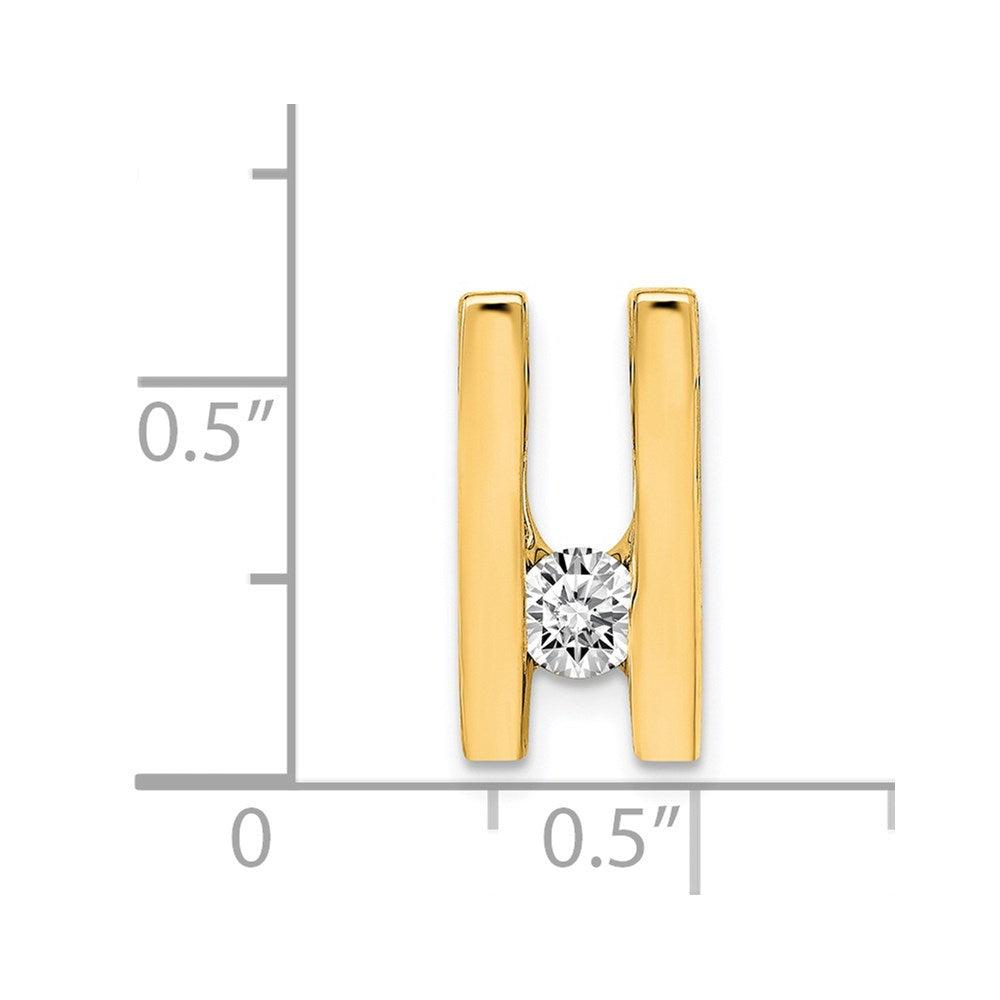 14k Complete AAA 4.1mm Diamond Slide Fits up to 4mm Regular/6mm Fancy or Reversible Omega