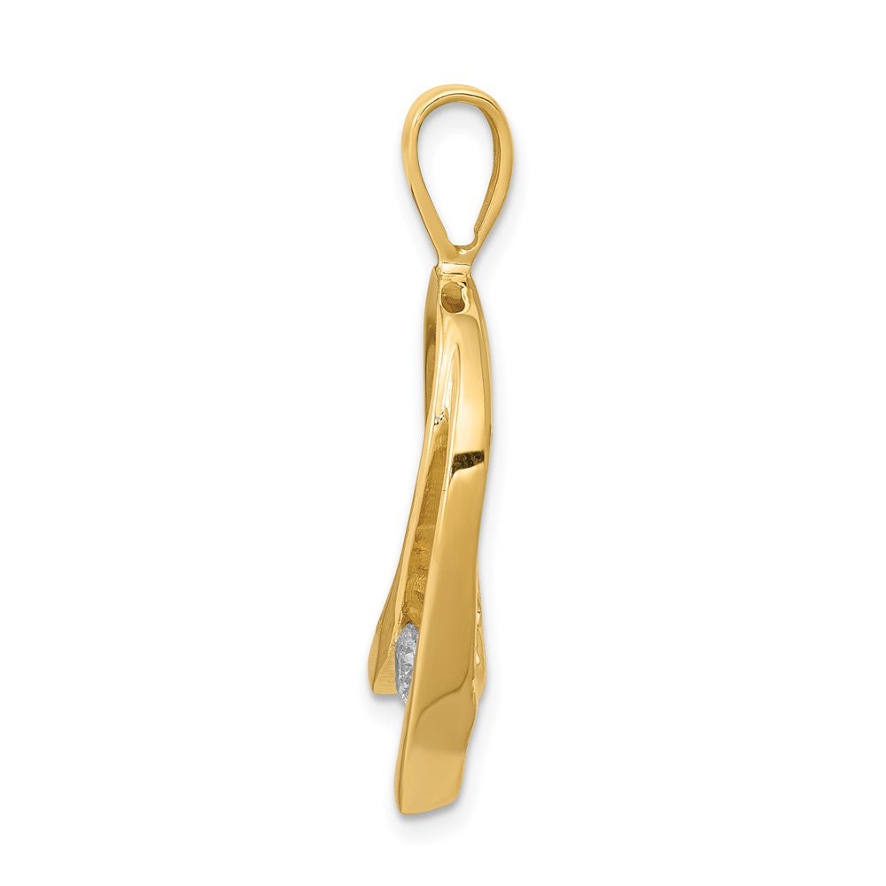 14k Complete 1/4 carat AAA Diamond Slide Fits up to 2mm Regular/6mm Fancy or Reversible Omega