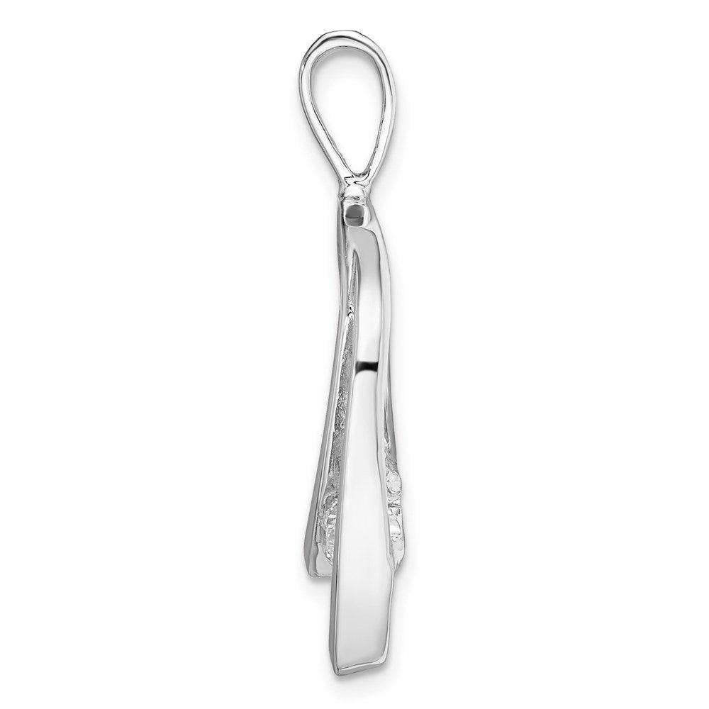 14k White Gold Complete 1/4 carat A Diamond Slide Fits up to 2mm Regular/6mm Fancy or Reversible Omega