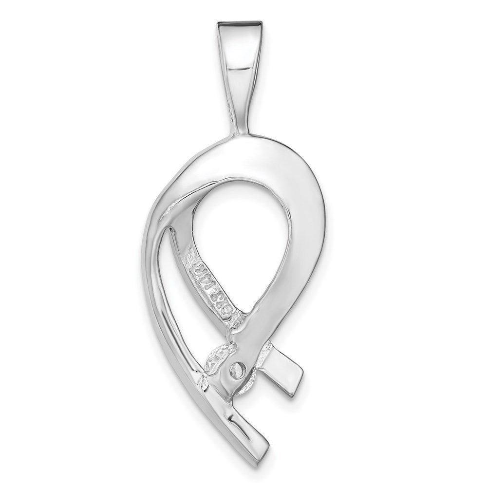 14k White Gold Complete 1/4 carat AAA Diamond Slide Fits up to 2mm Regular/6mm Fancy or Reversible Omega