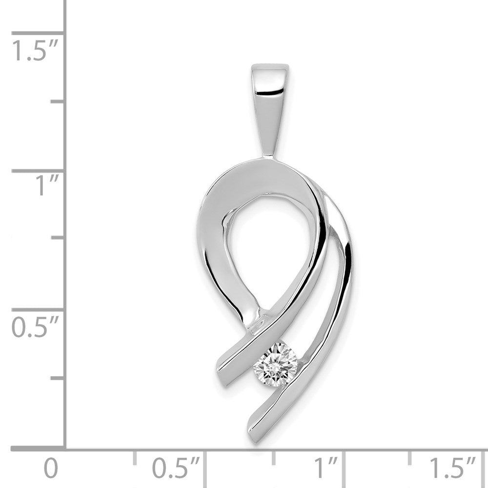 14k White Gold Complete 1/4 carat VS Diamond Slide Fits up to 2mm Regular/6mm Fancy or Reversible Omega