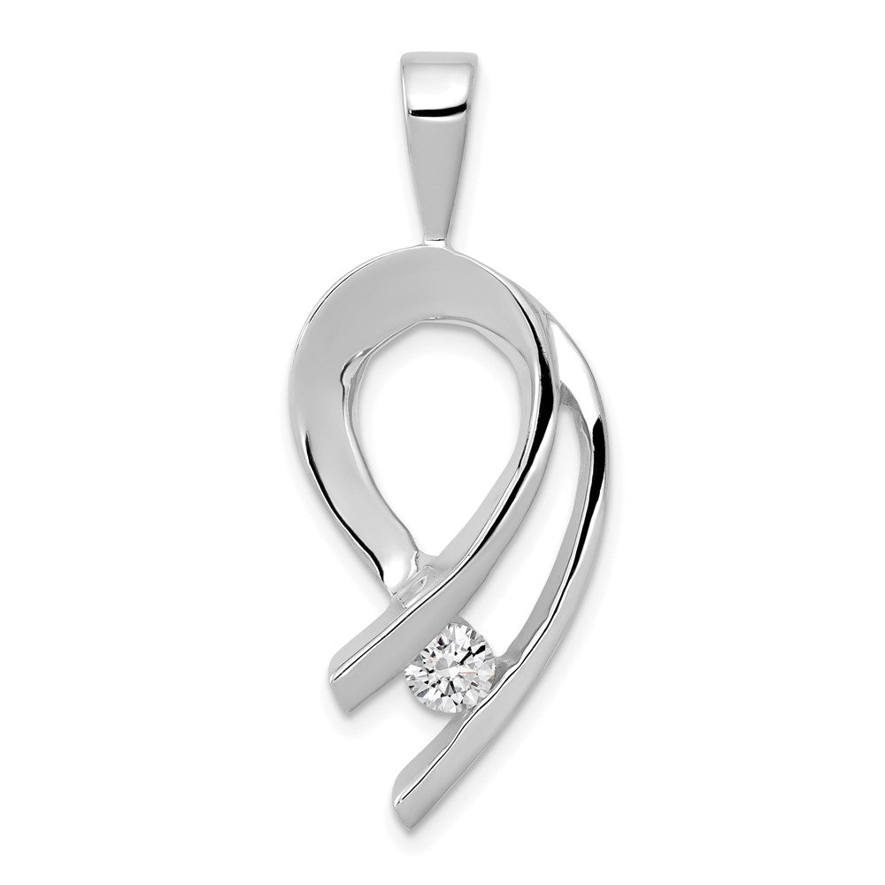 14k White Gold Complete 1/4 carat VS Diamond Slide Fits up to 2mm Regular/6mm Fancy or Reversible Omega