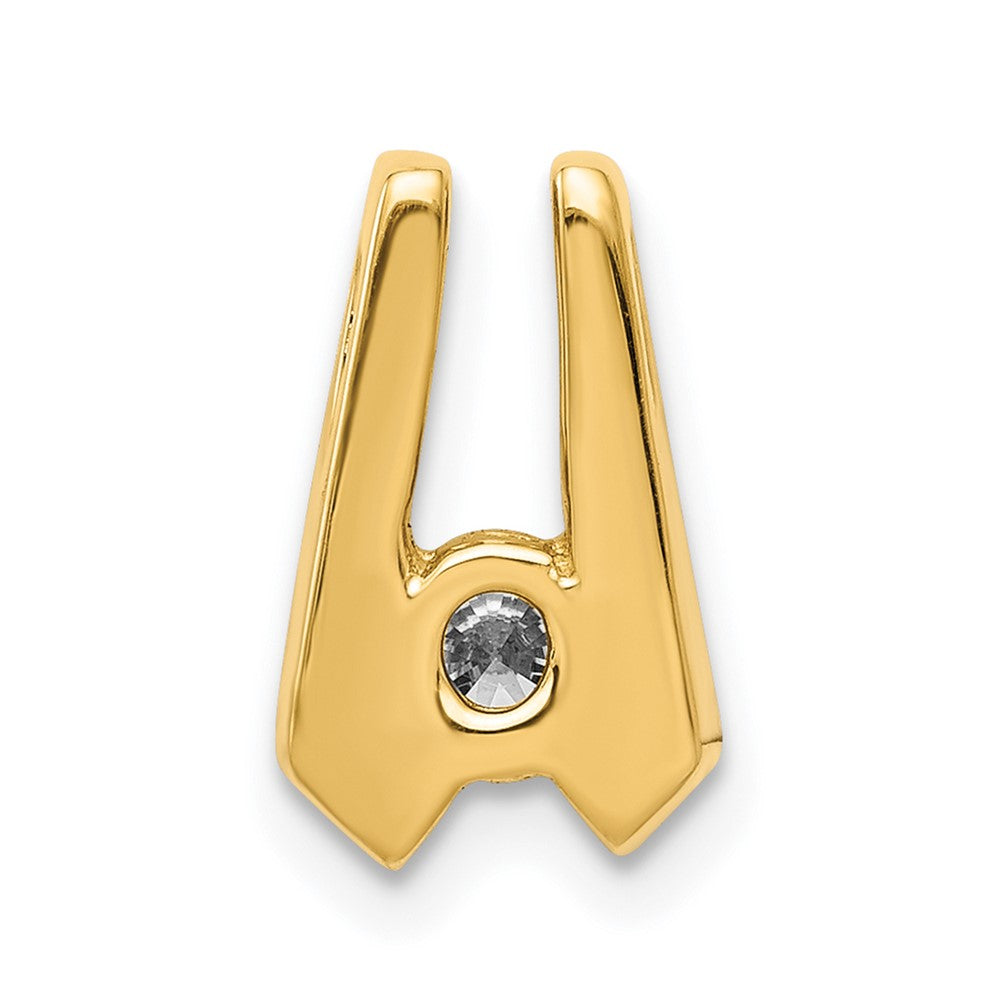14k Complete AA 4.0mm Diamond Slide Fits up to 2mm Regular/3mm Fancy or Reversible Omega