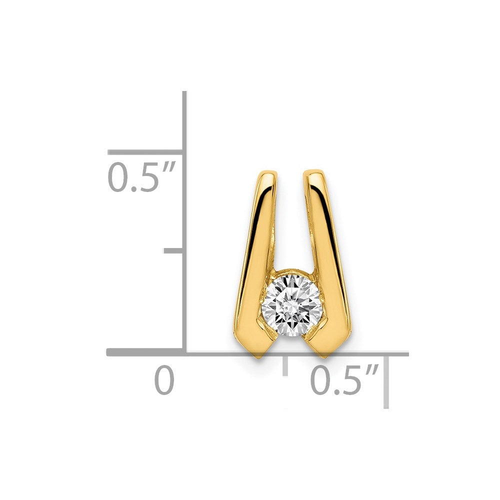 14k Complete AA 4.0mm Diamond Slide Fits up to 2mm Regular/3mm Fancy or Reversible Omega