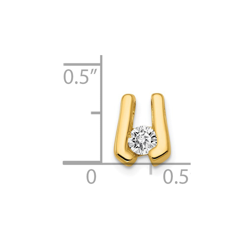 14k Complete AA 3.75mm Diamond Slide Fits up to 2mm Regular/3mm Fancy or Reversible Omega