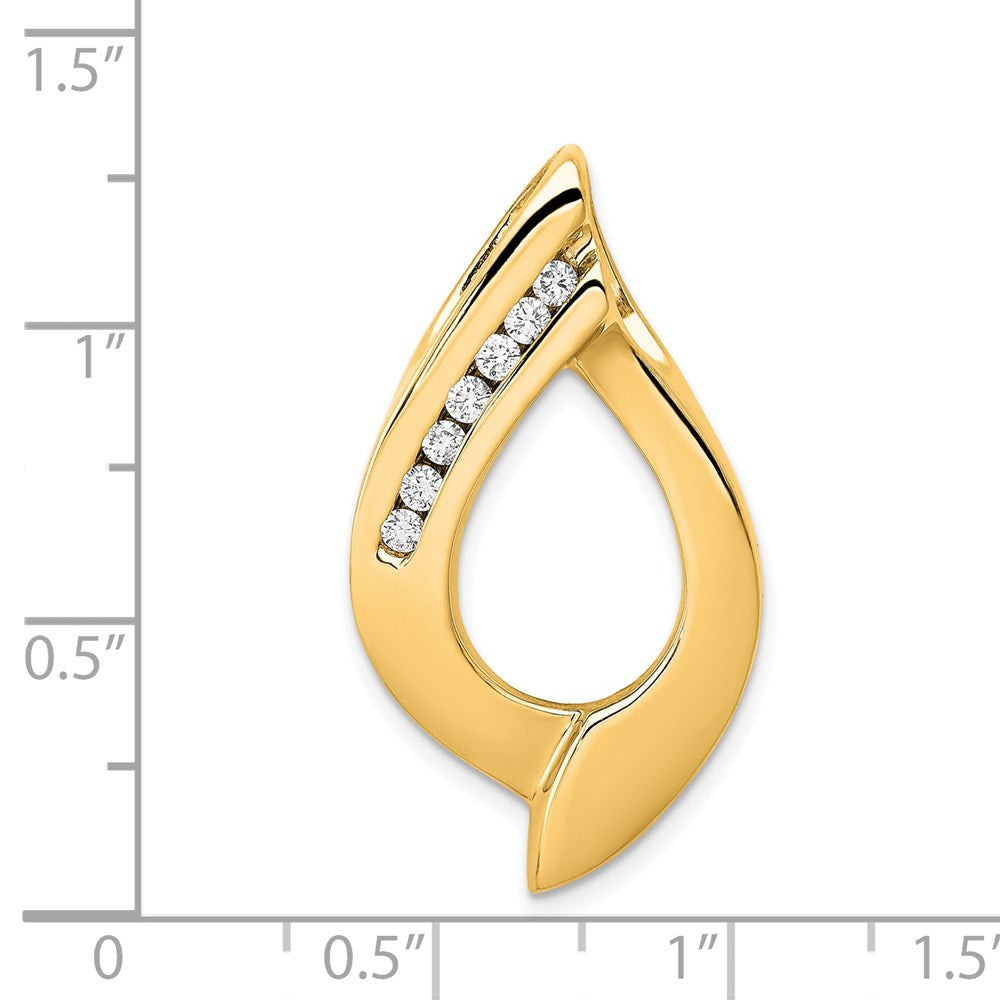 14k Complete 1/5 carat AA Diamond Slide Fits up to 6mm Regular/8mm Fancy or Reversible Omega