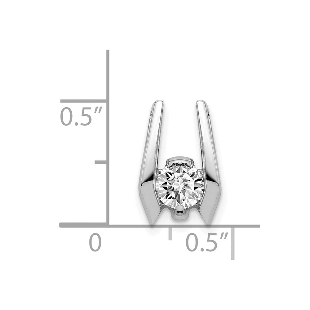 14k White Gold Complete AA 4.75mm Diamond Slide Fits up to 3mm Fancy or Reversible Omega Only