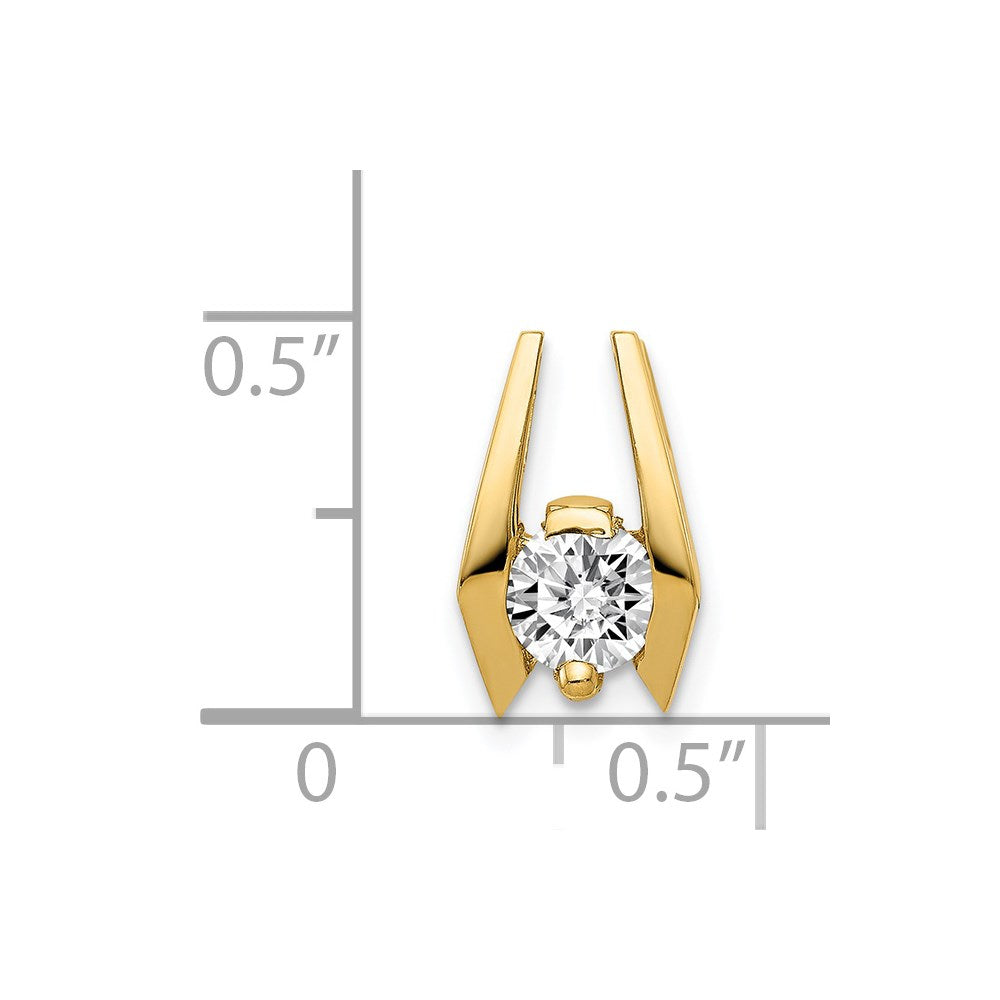 14k Complete AA 5.25mm Diamond Slide Fits up to 3mm Fancy or Reversible Omega Only