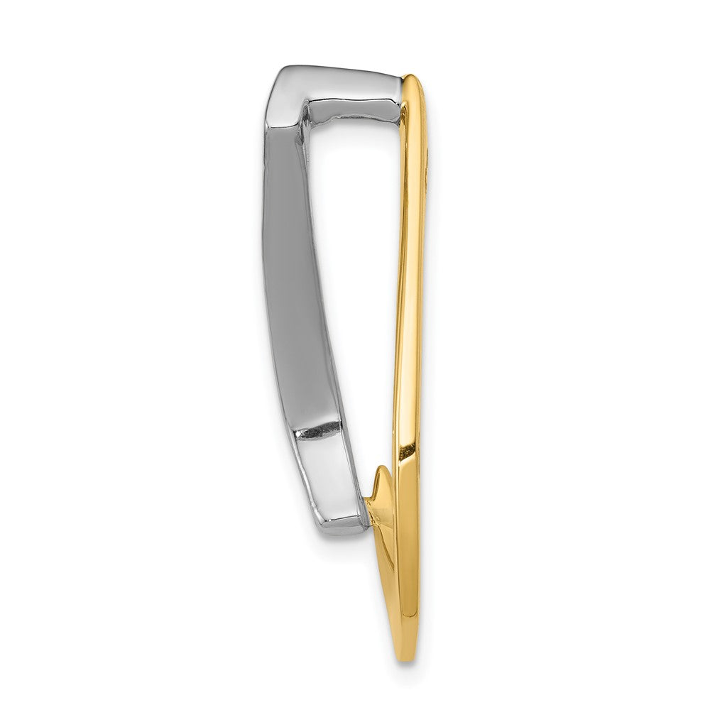 14k Two-Tone Complete 3/8 carat VS Diamond Teardrop Slide Fits up to 8mm Regular/10mm Fancy or Reversible Omega