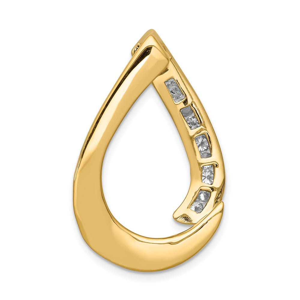 14k Two-Tone Complete 3/8 carat VS Diamond Teardrop Slide Fits up to 8mm Regular/10mm Fancy or Reversible Omega