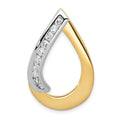14k Two-Tone Complete 3/8 carat VS Diamond Teardrop Slide Fits up to 8mm Regular/10mm Fancy or Reversible Omega