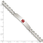 Sterling Silver Polished Medical Curb Link ID Bracelet