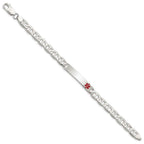 Sterling Silver Polished Medical Anchor Link ID Bracelet
