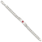 Sterling Silver Polished Medical Curb Link ID Bracelet
