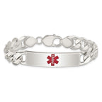 Sterling Silver Polished Medical Curb Link ID Bracelet