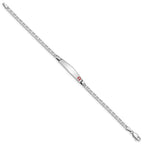 Sterling Silver Rhodium-plated Medical ID Anchor Link Bracelet