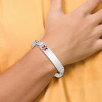 Sterling Silver Rhodium-plated Medical ID Anchor Link Bracelet