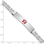 Sterling Silver Rhodium-plated Medical ID Anchor Link Bracelet