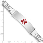Sterling Silver Rhodium-plated Medical ID Anchor Link Bracelet