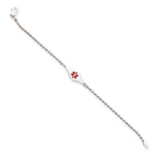 Sterling Silver Rhodium-plated Medical ID Rope Link Bracelet