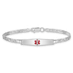 Sterling Silver Rhodium-plated Medical ID Anchor Link Bracelet