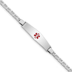 Sterling Silver Rhodium-plated Medical ID Anchor Link Bracelet