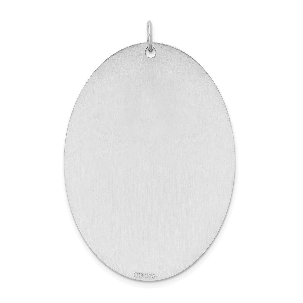 Sterling Silver Rhodium-plated Oval Medical Jewelry Pendant