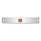 Sterling Silver Rhodium-plated Medical ID Plate