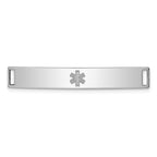 Sterling Silver Rhodium-plated Non-enameled Medical ID Plate