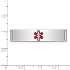 Sterling Silver Rhodium-plated Medical ID Plate