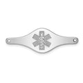 Sterling Silver Rhodium-plated Non-enameled Medical ID Plate