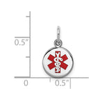 Sterling Silver Rhodium-plated Medical Charm
