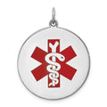 Sterling Silver Rhodium-plated Medical Jewelry Pendant