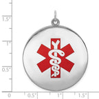 Sterling Silver Rhodium-plated Medical Jewelry Pendant