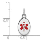 Sterling Silver Rhodium-plated Medical Jewelry Charm