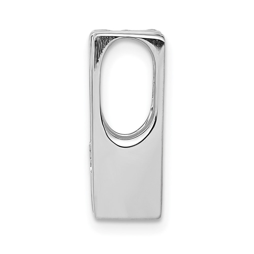 14k White Gold Complete AA 4.1mm Diamond Slide Fits up to 4mm Regular/6mm Fancy or Reversible Omega