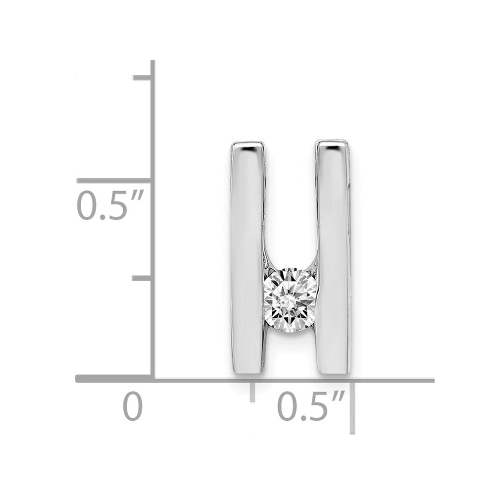 14k White Gold Complete A 4.1mm Diamond Slide Fits up to 4mm Regular/6mm Fancy or Reversible Omega