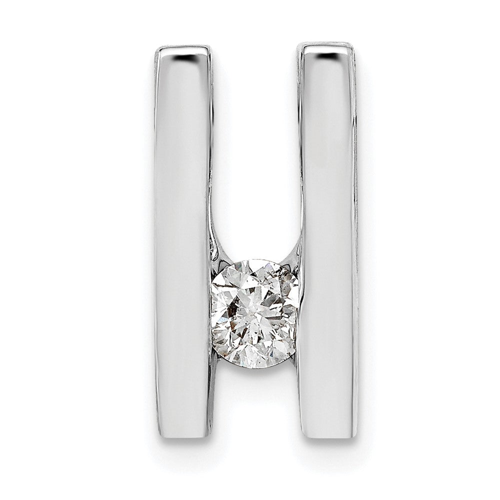 14k White Gold Complete A 4.1mm Diamond Slide Fits up to 4mm Regular/6mm Fancy or Reversible Omega