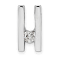 14k White Gold Complete A 4.1mm Diamond Slide Fits up to 4mm Regular/6mm Fancy or Reversible Omega