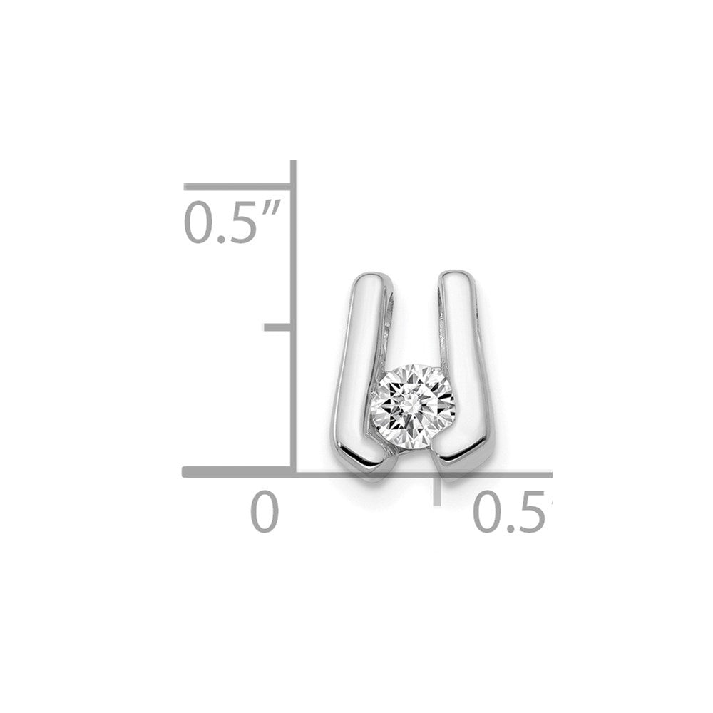 14k White Gold Complete AA 3.75mm Diamond Slide Fits up to 2mm Regular/3mm Fancy or Reversible Omega