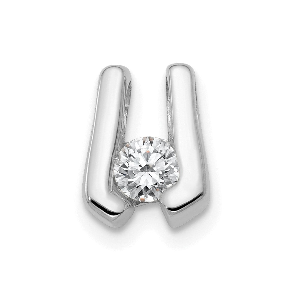 14k White Gold Complete AAA 3.75mm Diamond Slide Fits up to 2mm Regular/3mm Fancy or Reversible Omega