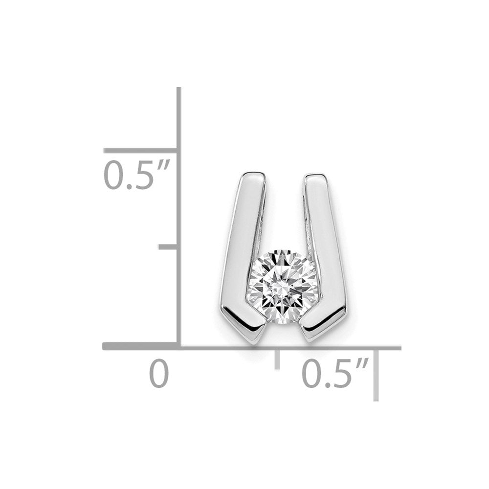 14k White Gold Complete AA 4.5mm Diamond Slide Fits up to 2mm Regular/3mm Fancy or Reversible Omega